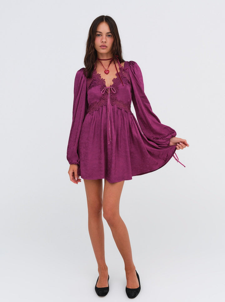 henley mini dress UO Laurel Long Sleeve Henley Mini Dress