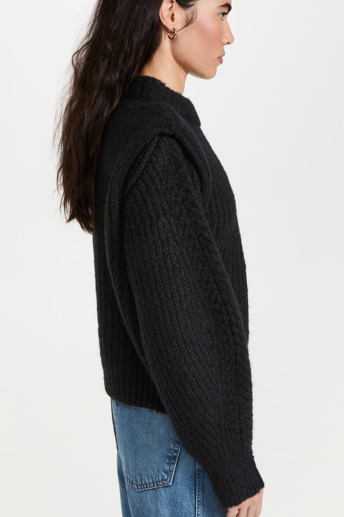 PADDED SHOULDER SWEATER