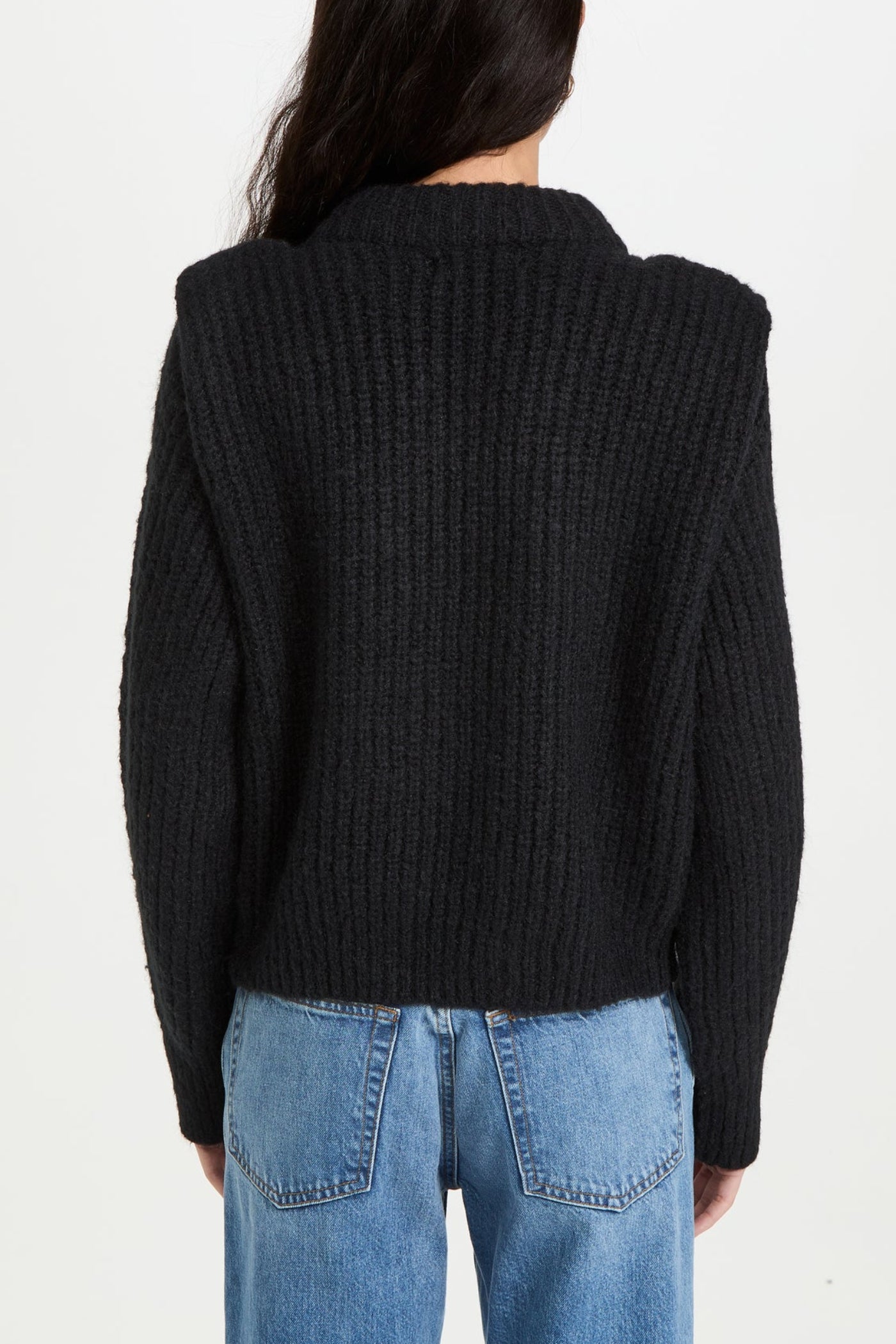 PADDED SHOULDER SWEATER