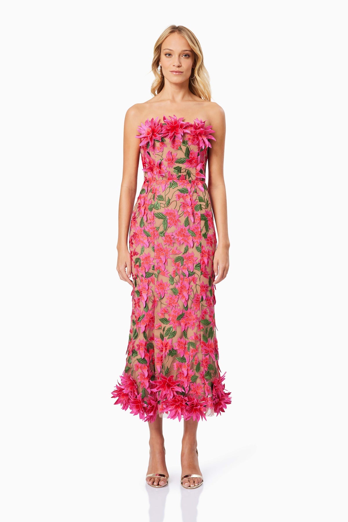 valentina midi dress in pink multi elliatt ELLIATT Valentina Midi Dress in Pink Multi