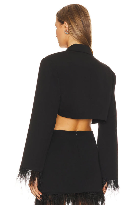 CROPPED FEATHER BLAZER