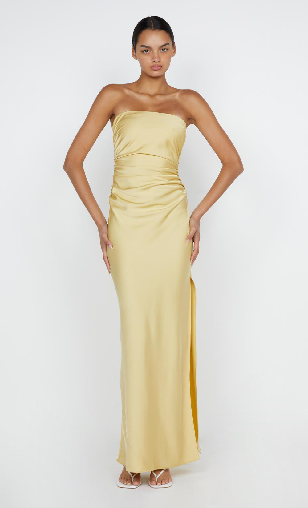 bec and bridge yellow strapless dress - Moondance in Ice Finished with a hand Bec & Bridge Marigold Strapless