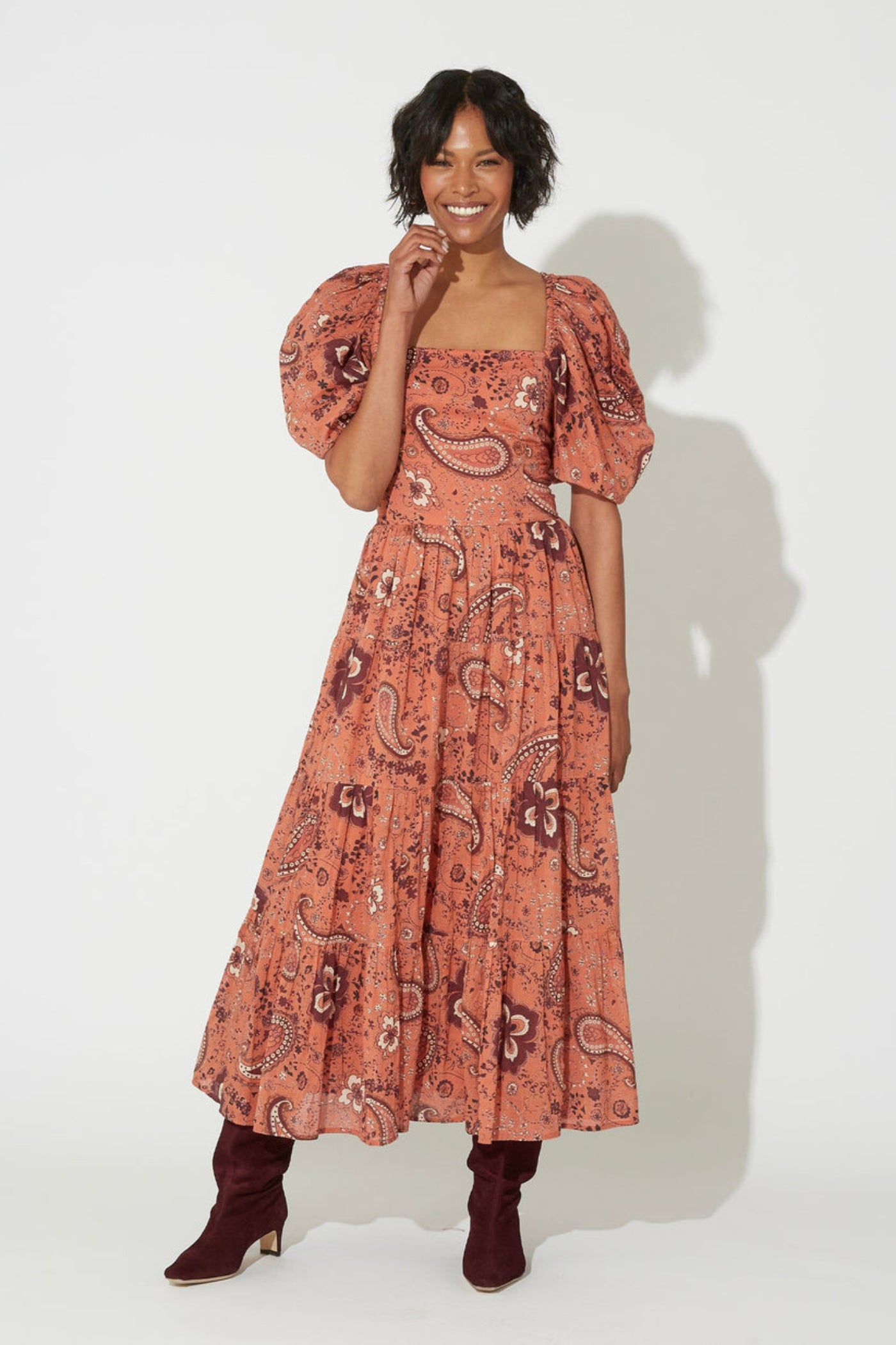 brielle midi dress Brielle Mock Neck Rib Knit Lace Midi Dress