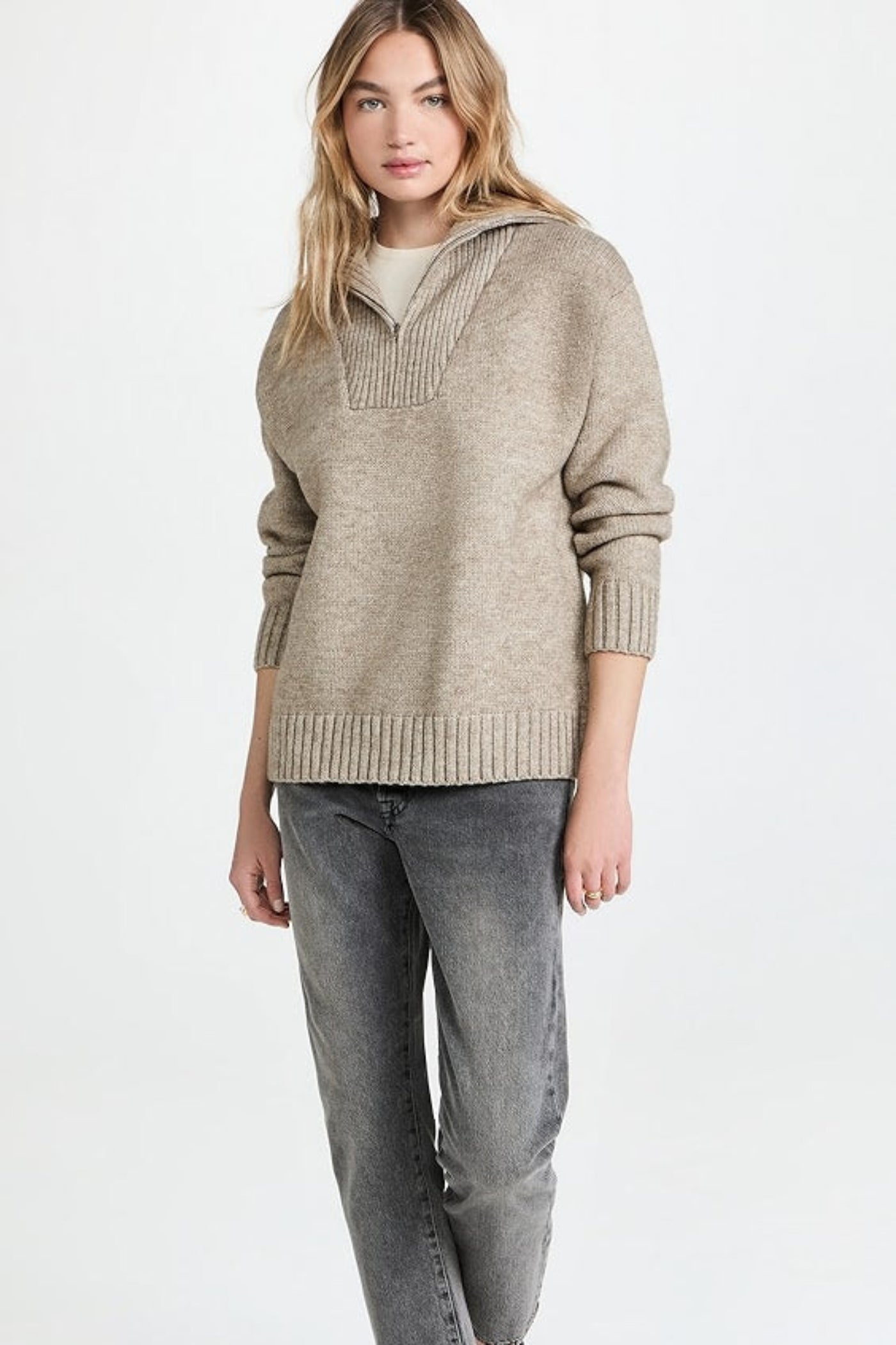 KNIT ZIP PULLOVER