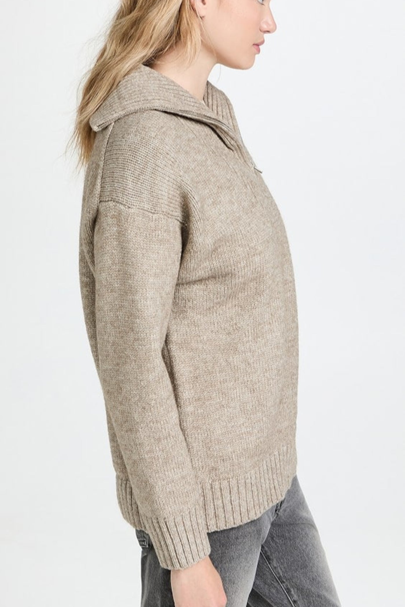 KNIT ZIP PULLOVER