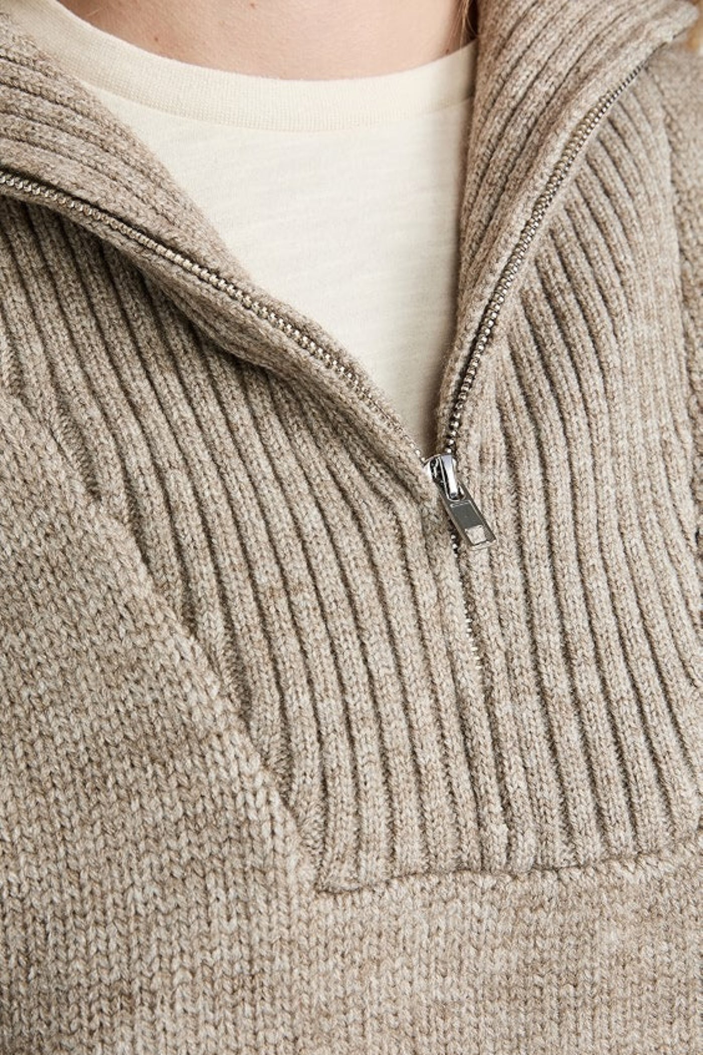 KNIT ZIP PULLOVER