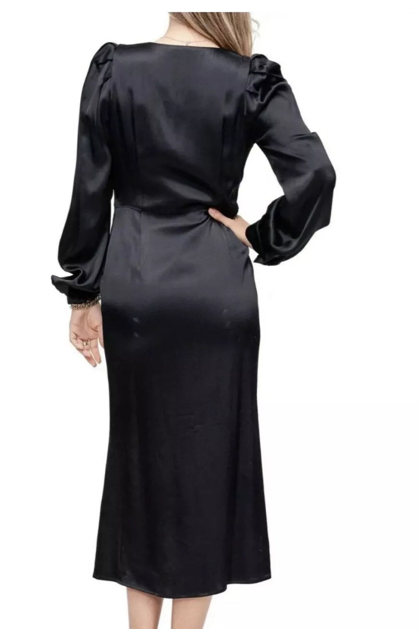 SATIN MIDI WITH BUTTONS