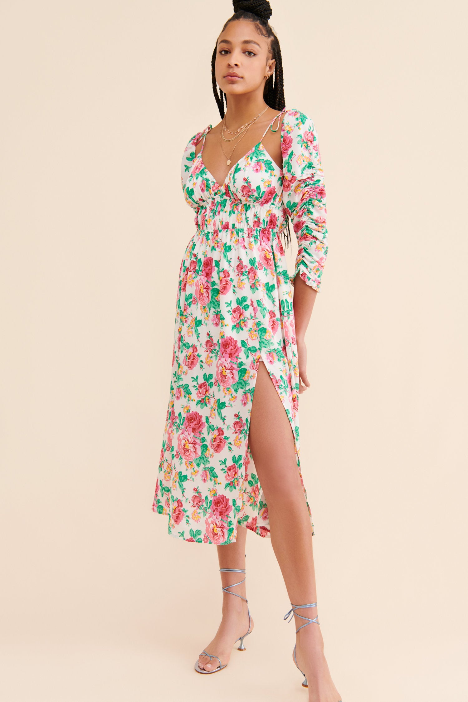 becca midi dress LEO LIN - Becca Short Sleeve Midi Dress