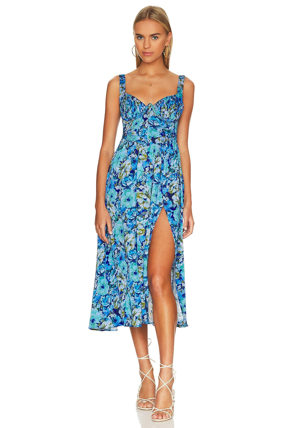for love and lemons blue midi dress For Love & Lemons