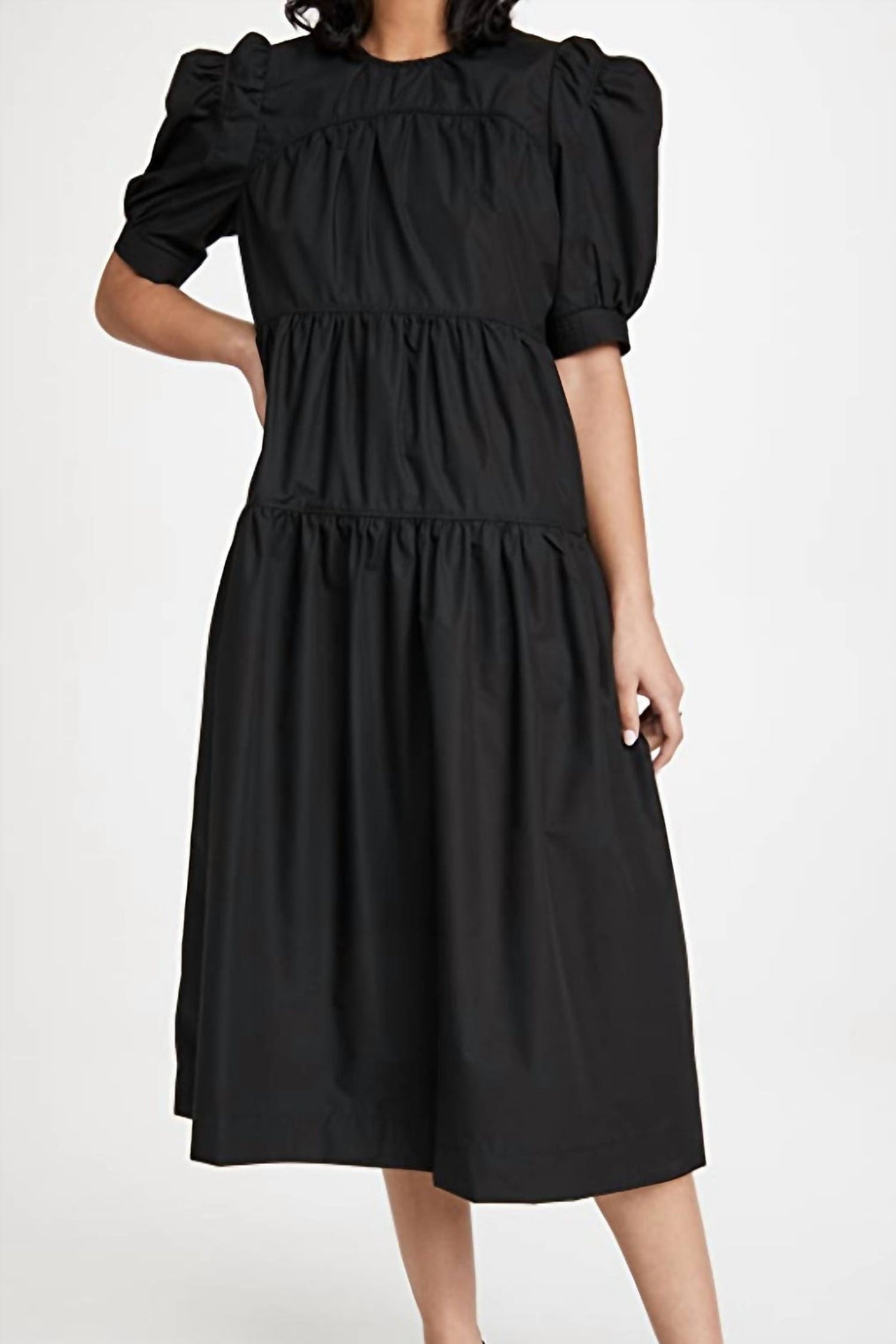 POPLIN MIDI DRESS
