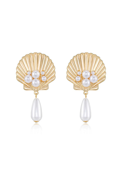 SEASHELL PEARL EARRINGS