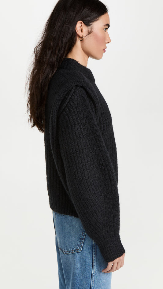 PADDED SHOULDER SWEATER