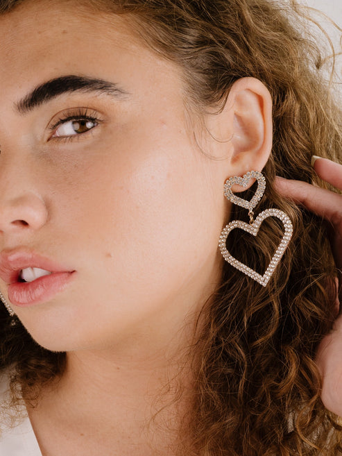 HEART CRYSTAL EARRINGS