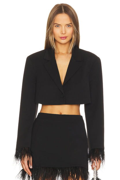 CROPPED FEATHER BLAZER