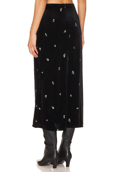 RUCHED MIDI SKIRT