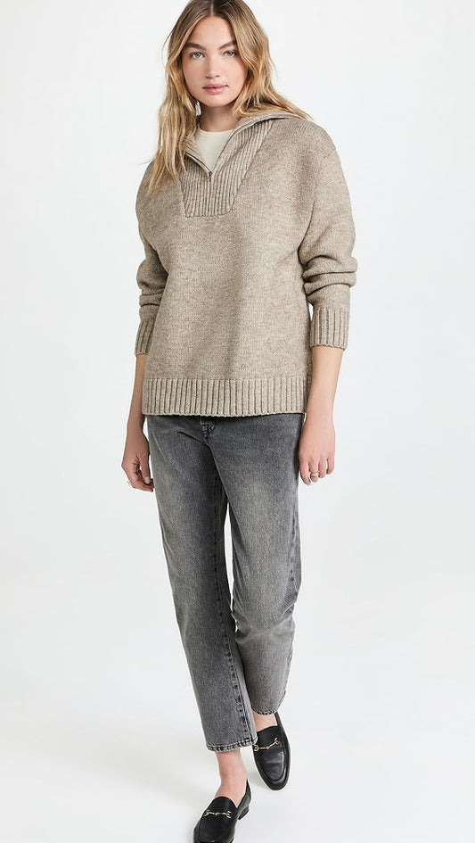 KNIT ZIP PULLOVER
