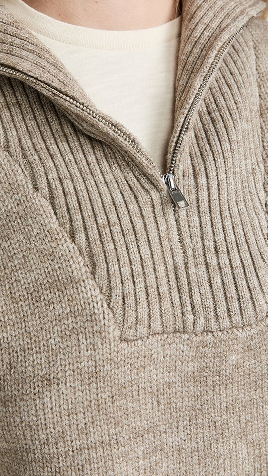 KNIT ZIP PULLOVER
