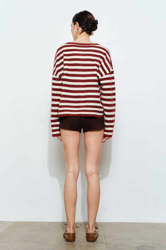 STRIPED BOXY CARDIGAN