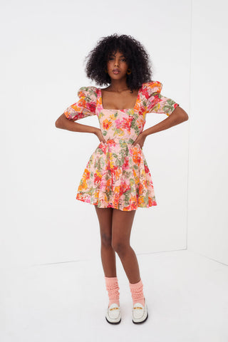 DASCHA PUFF SLEEVE MINI DRESS